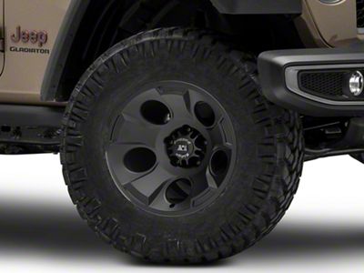 Rugged Ridge Drakon Satin Black Wheel; 17x9; -12mm Offset (20-24 Jeep Gladiator JT)