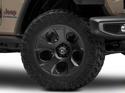 Rugged Ridge Drakon Satin Black Wheel; 20x9; -12mm Offset (20-24 Jeep Gladiator JT)