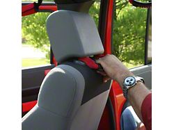 Rugged Ridge Front Headrest Grab Handles; Red (20-24 Jeep Gladiator JT)