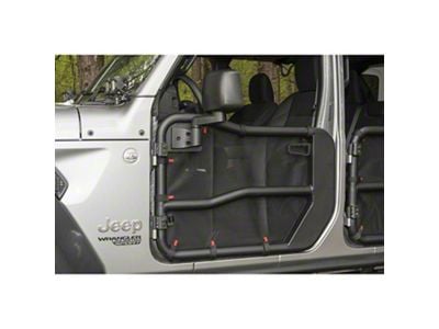 Rugged Ridge Fortis Front Tube Door Covers; Black (18-25 Jeep Wrangler JL)