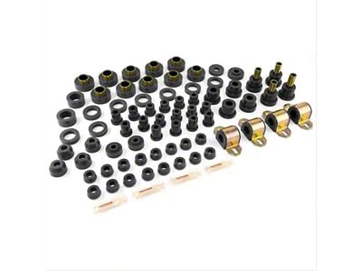 Rugged Ridge Total Polyurethane Bushing Kit; Black (80-86 Jeep CJ5 & CJ7)