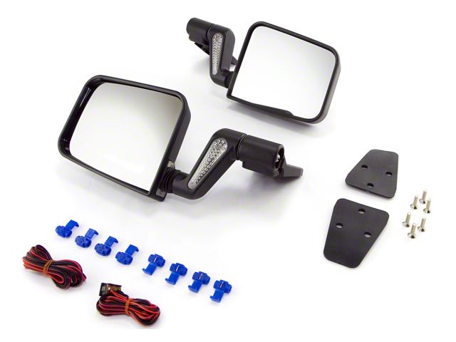 Rugged Ridge Heated Door Mirrors; Black (87-02 Jeep Wrangler YJ & TJ)