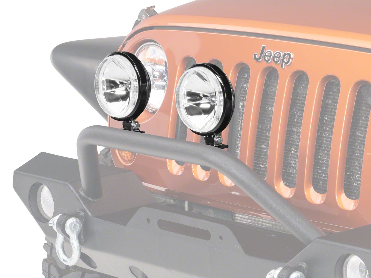 Rugged Ridge Jeep Wrangler 6-Inch Slim Halogen Fog Lights; Black; Set ...