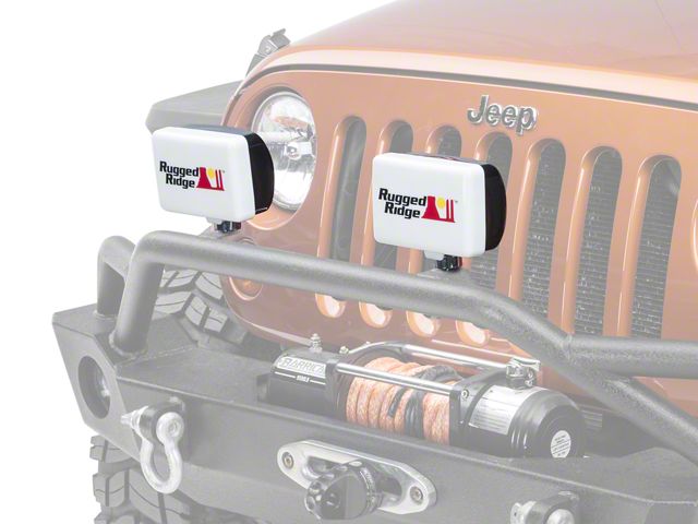 Rugged Ridge 5x7-Inch Off-Road Light Cover; White