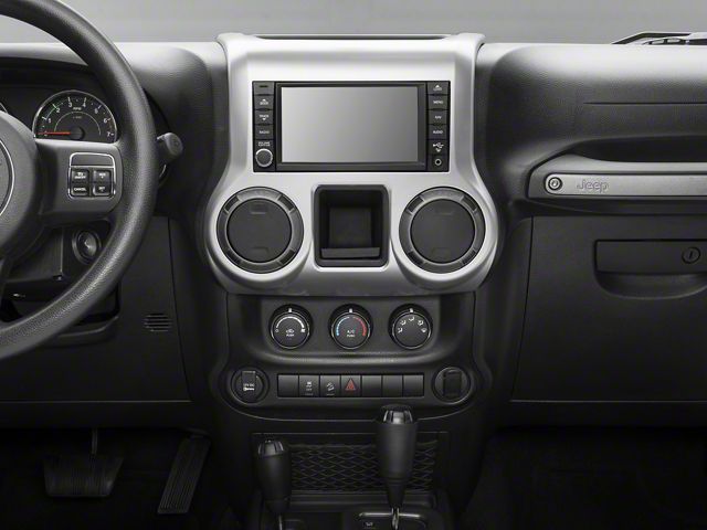 Rugged Ridge Center Radio Console Trim; Brushed Silver (11-18 Jeep Wrangler JK)