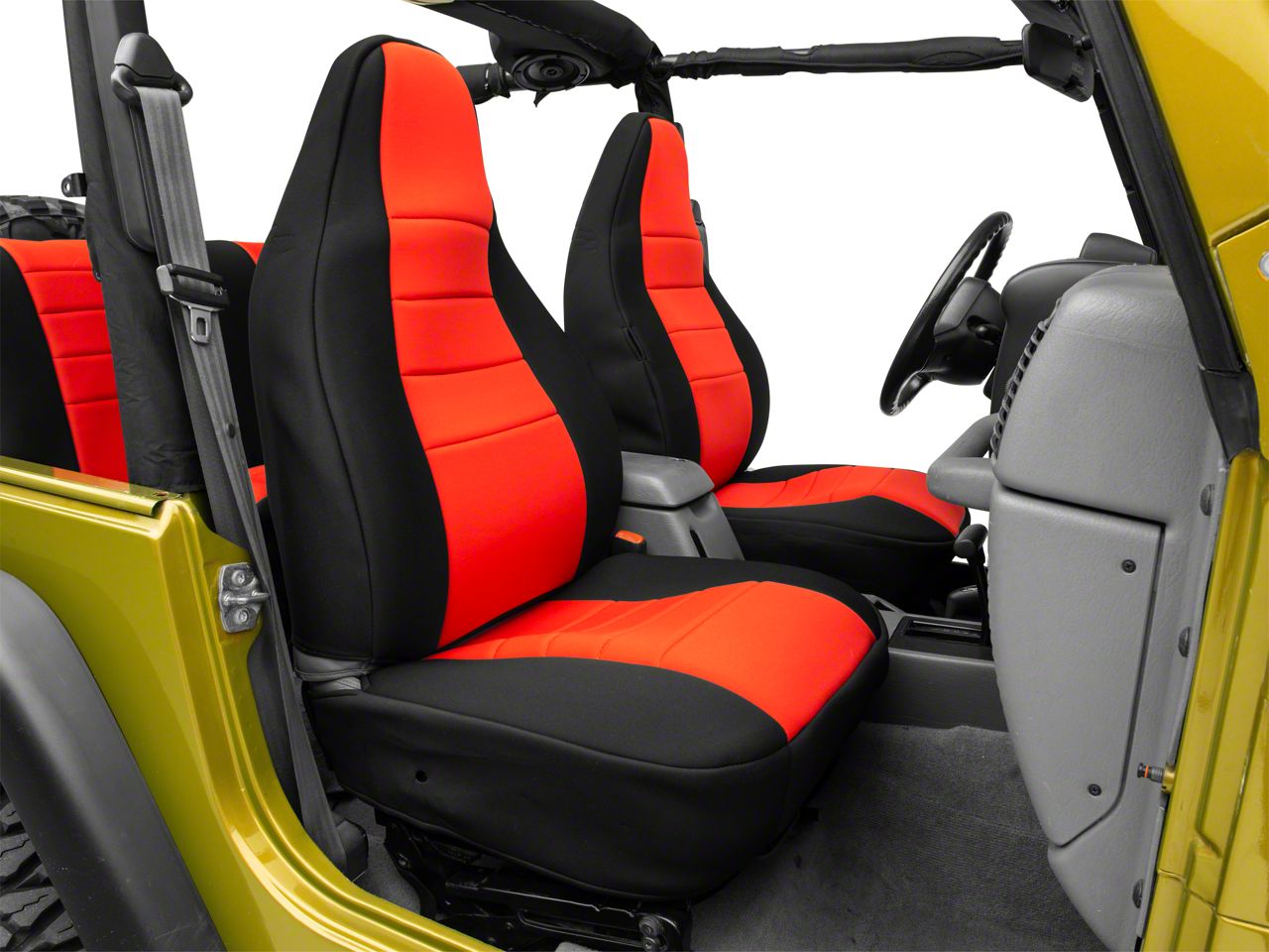 Jeep Wrangler TJ Rugged Ridge Seat Cover Kit Black Red 13293.53