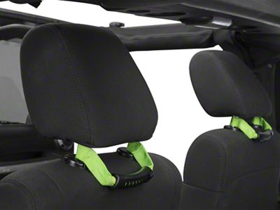 Rugged Ridge Seat Mount Grab Handles; Green (07-18 Jeep Wrangler JK)