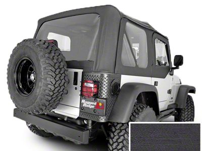 Rugged Ridge Replacement Soft Top with Clear Windows and Door Skins; Black Denim (97-02 Jeep Wrangler TJ)