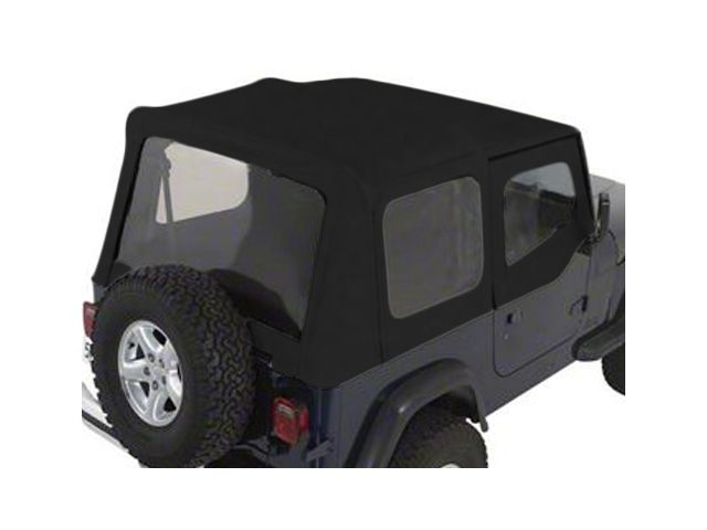 Rugged Ridge Replacement Soft Top with Tinted Windows and Door Skins; Black Denim (88-95 Jeep Wrangler YJ)