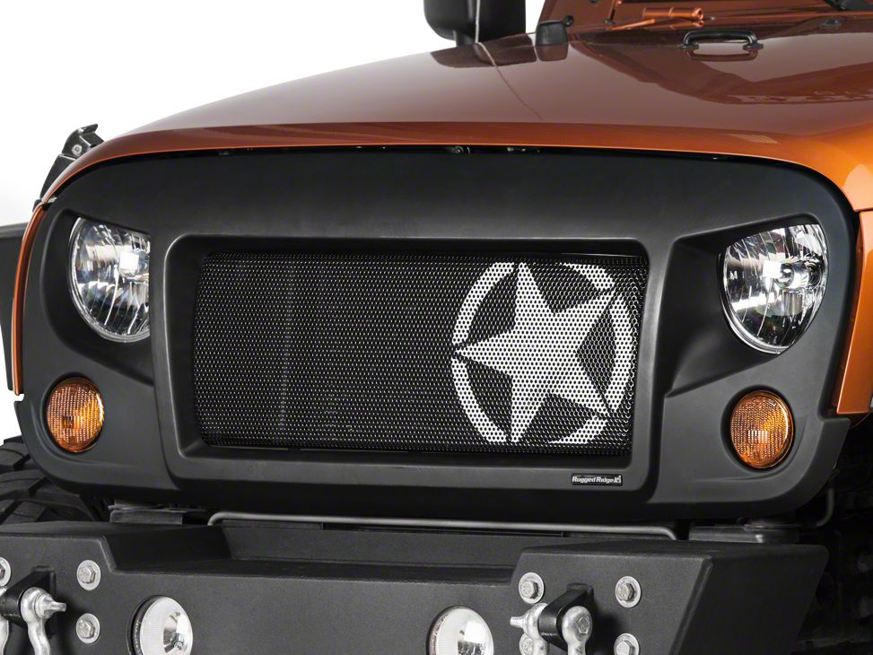 Rugged Ridge Spartan Grille with Star Insert; Satin Black (07-18 Jeep  Wrangler JK)