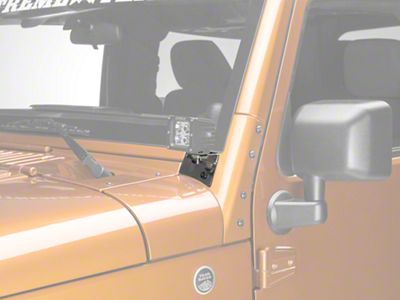 Rugged Ridge Windshield Light Mounting Brackets; Stainless Steel (07-18 Jeep Wrangler JK)