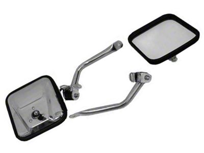 Rugged Ridge CJ-Style Door Mirrors; Stainless Steel (97-06 Jeep Wrangler TJ)