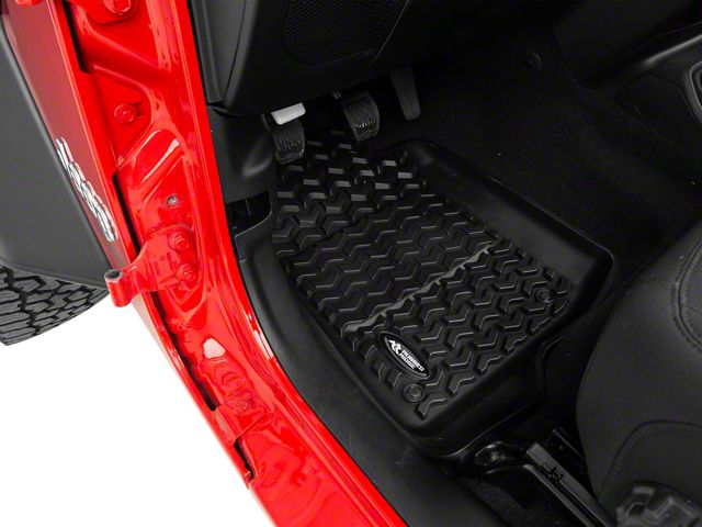 Rugged Ridge All-Terrain Front and Rear Floor Liners; Black (18-24 Jeep Wrangler JL 4-Door, Excluding 4xe)