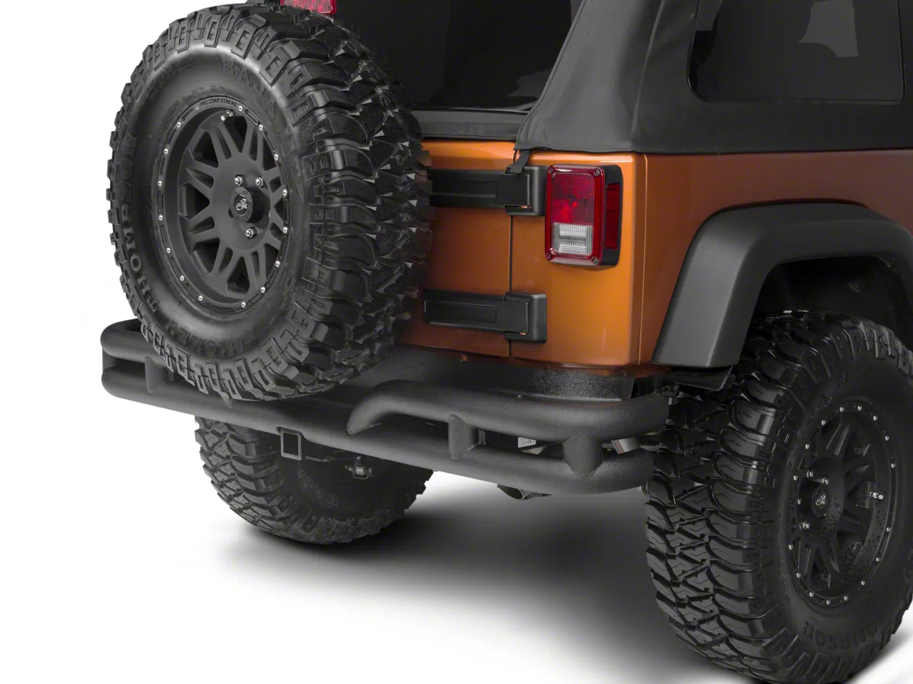 Rugged Ridge Jeep Wrangler 3-Inch Double Tube Rear Bumper; Black 11571. ...