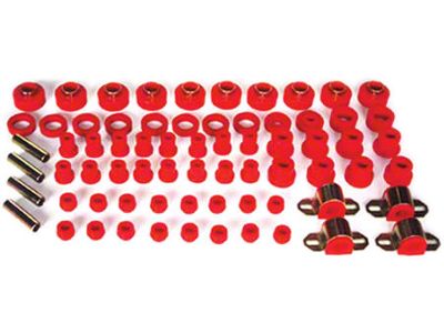 Rugged Ridge Polyurethane Suspension Bushing Kit; Red (97-06 Jeep Wrangler TJ)