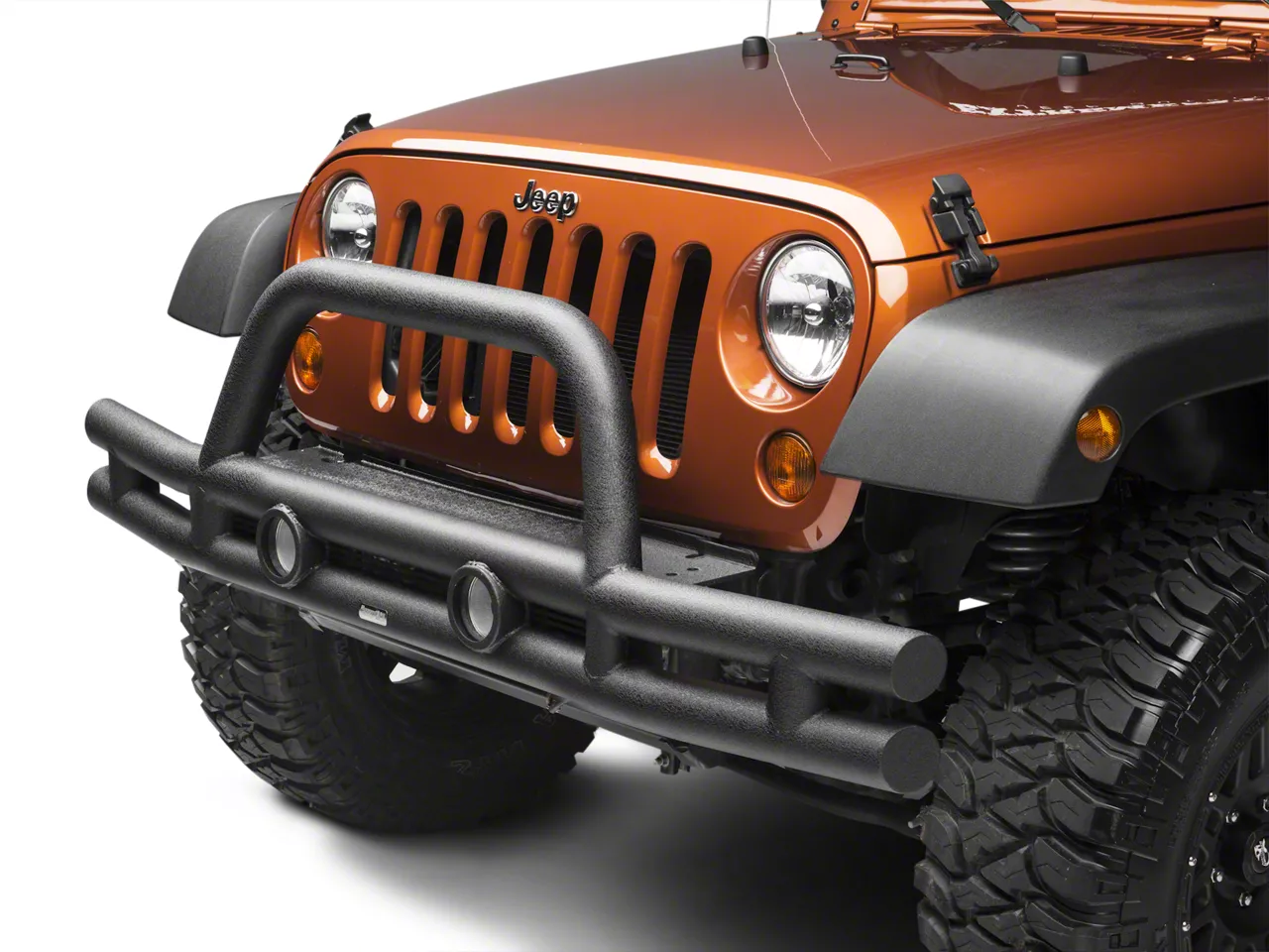 Rugged Ridge Jeep Wrangler 3-Inch Double Tube Front Bumper; Black 11561 ...