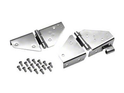 Rugged Ridge Windshield Hinges; Stainless Steel (87-95 Jeep Wrangler YJ)