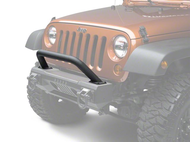 Rugged Ridge XHD Front Bumper Over-Rider Hoop; Textured Black (07-18 Jeep Wrangler JK)