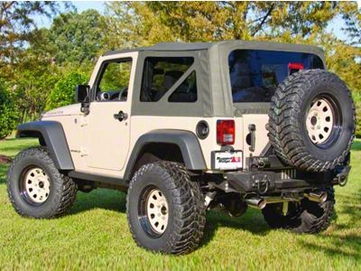 Rugged Ridge XHD Sailcloth Soft Top with Tinted Windows; Black Diamond (07-09 Jeep Wrangler JK 2-Door)