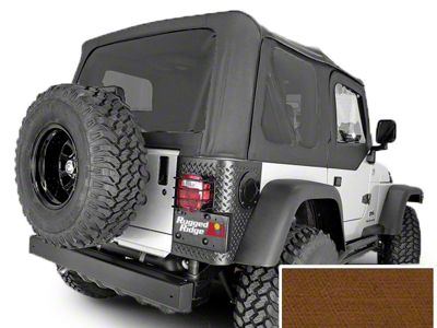 Rugged Ridge XHD Replacement Soft Top with Tinted Windows and Door Skins; Dark Tan (97-02 Jeep Wrangler TJ)