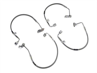 Russell Stainless Steel Braided Brake Line Kit; Front and Rear (07-12 Jeep Wrangler JK)