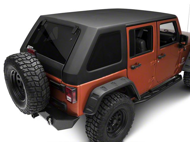 Two-Piece Slant Hard Top; Black (07-18 Jeep Wrangler JK 4-Door)