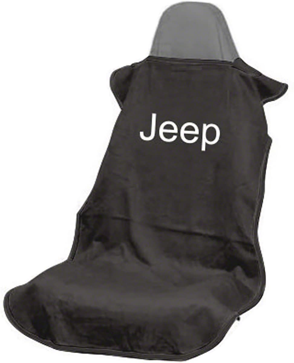 Jeep Gladiator Seat Cover with Jeep Letters; Black (Universal; Some