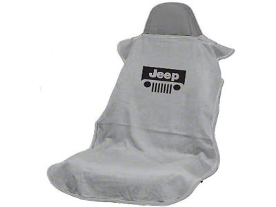 Seat Towel with Jeep Grille; Gray (Universal; Some Adaptation May Be Required)