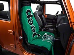 Towel2Go Seat Cover with Jeep and Grille Logo; Green (Universal; Some Adaptation May Be Required)