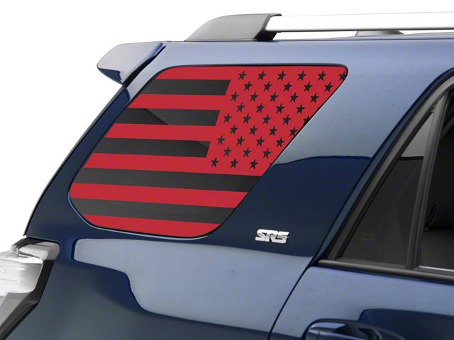 SEC10 Quarter Window Flag Decal; Red (10-24 4Runner)