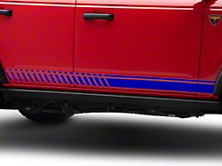 SEC10 Dashed Rocker Stripes; Blue (21-24 Bronco)