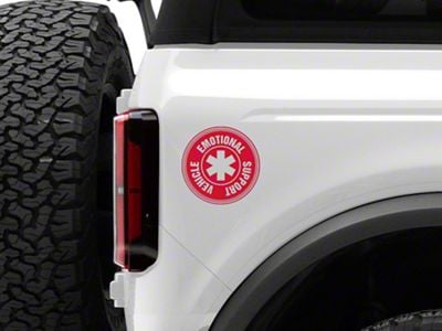 SEC10 Emotional Support Vehicle Decal; Red (Universal; Some Adaptation May Be Required)