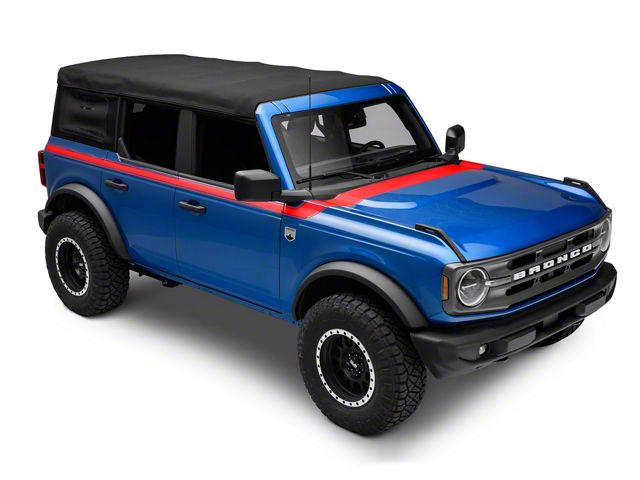 SEC10 Hood and Side Stripes; Red (21-24 Bronco 4-Door)