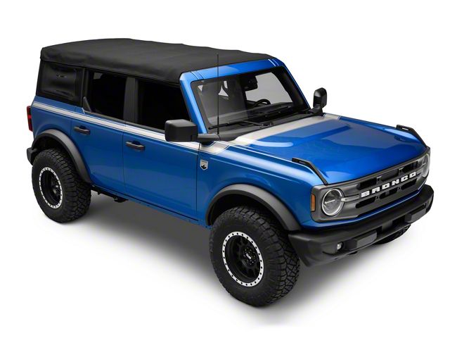 SEC10 Hood and Side Stripes; Silver (21-24 Bronco 4-Door)