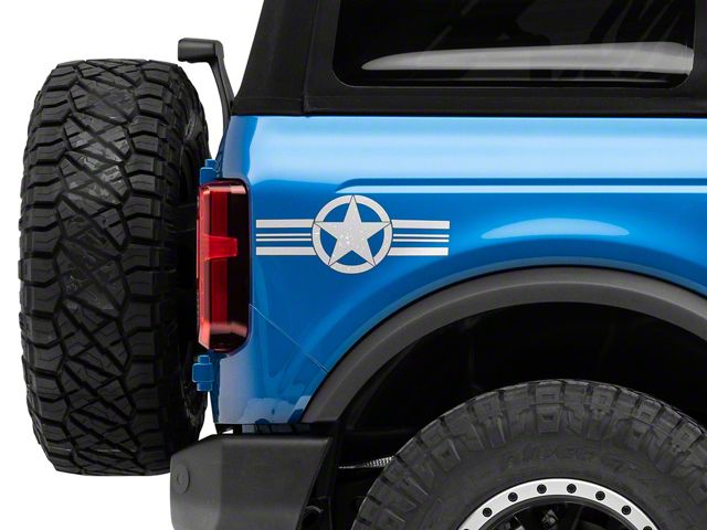 SEC10 Small Stars and Stripes Accent Decal; Silver (Universal; Some Adaptation May Be Required)