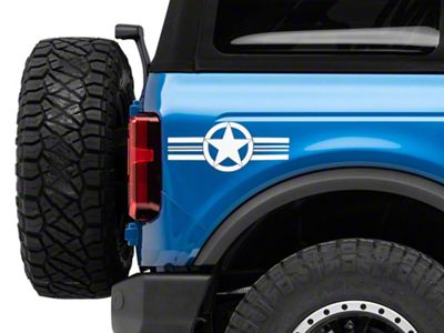 SEC10 Small Stars and Stripes Accent Decal; White (Universal; Some Adaptation May Be Required)