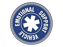 SEC10 Emotional Support Vehicle Decal; Blue (Universal; Some Adaptation May Be Required)