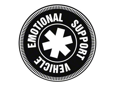 SEC10 Emotional Support Vehicle Decal; Gloss Black (Universal; Some Adaptation May Be Required)