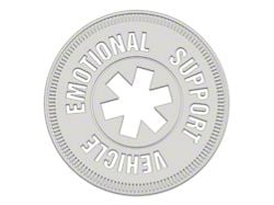 SEC10 Emotional Support Vehicle Decal; Metallic (Universal; Some Adaptation May Be Required)