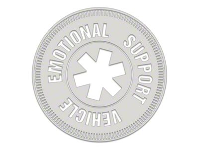 SEC10 Emotional Support Vehicle Decal; Metallic (Universal; Some Adaptation May Be Required)