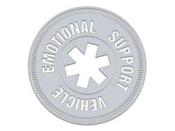 SEC10 Emotional Support Vehicle Decal; Silver (Universal; Some Adaptation May Be Required)