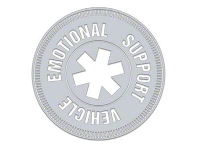 SEC10 Emotional Support Vehicle Decal; Silver (Universal; Some Adaptation May Be Required)