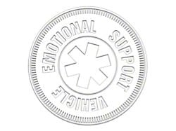 SEC10 Emotional Support Vehicle Decal; White (Universal; Some Adaptation May Be Required)