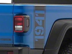 SEC10 1941 Vertical Side Bed Graphics; Gloss Black (20-25 Jeep Gladiator JT)