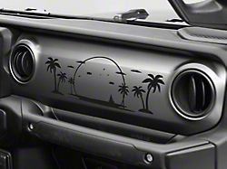 SEC10 Dash Scene Beach Decal; Gloss Black (20-24 Jeep Gladiator JT)