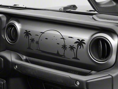 SEC10 Dash Scene Beach Decal; Gloss Black (20-24 Jeep Gladiator JT)