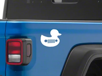 Mopar Licensed by SEC10 Duck Shilouette Decal; White (Universal; Some Adaptation May Be Required)