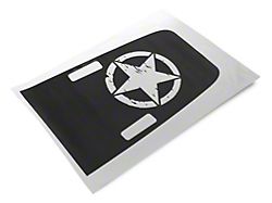 SEC10 Freedom Star Large Hood Decal; Matte Black (20-24 Jeep Gladiator JT Launch Edition, Rubicon)