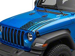 SEC10 Half Hood Flag Decal; Matte Black (20-24 Jeep Gladiator JT)