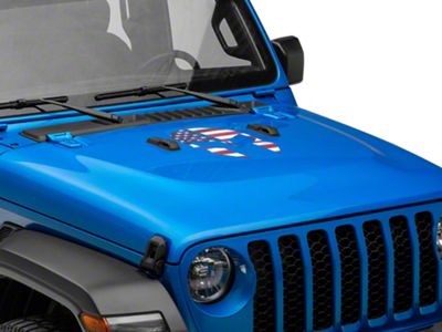 SEC10 Helmet Hood Decal; Real Flag (20-24 Jeep Gladiator JT)